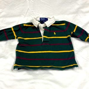 Polo by Ralph Lauren boys striped long sleeve polo shirt size 12 months